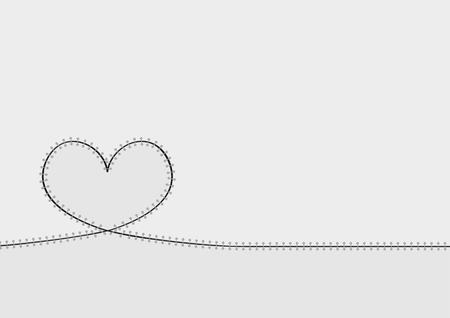 abstract patched heart illustration with gray backgroundのイラスト素材