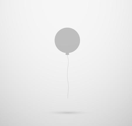 gray silhouette of the circle balloon on gray gradient backgroundのイラスト素材