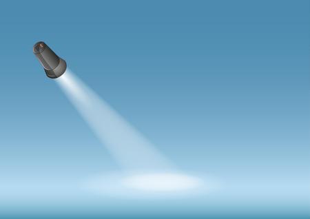 one light with rays in blue roomのイラスト素材