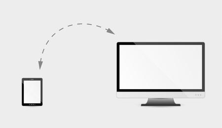 modern multimedia devices - monitor and tabletのイラスト素材