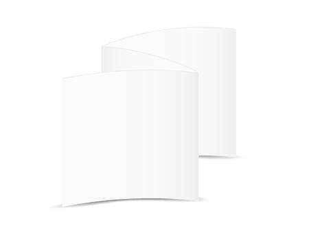 white blank folded paper on white background, isolatedのイラスト素材