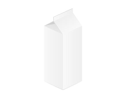 paper box for milk or juice on white backgroundのイラスト素材