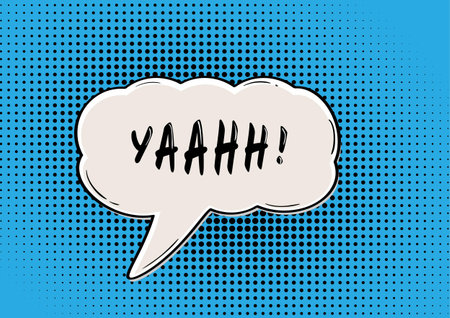 YAAHH speak bubble in retro comic style