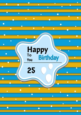 Funny birthday poster with splash sticker and color background. Poster with anniversary text: HAPPY BIRTHDAYのイラスト素材