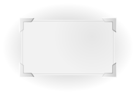 Silver frame with shadow for your text, photo or picture with significant corners.のイラスト素材
