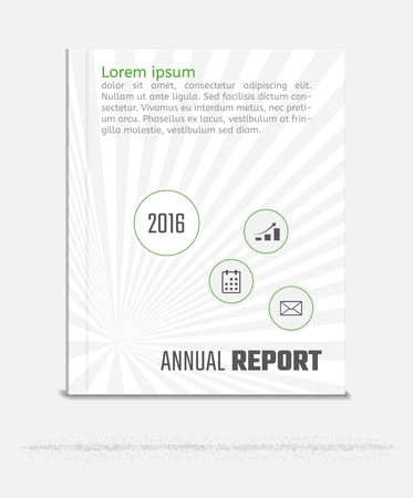 Brochure template layout for annual report. Simple abstract cover with icons.のイラスト素材