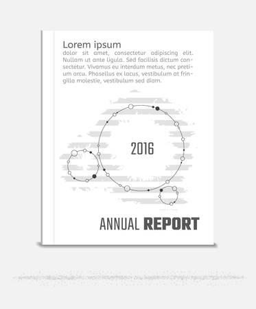 Brochure template layout for annual report. Simple abstract cover with lines and connected dots.のイラスト素材