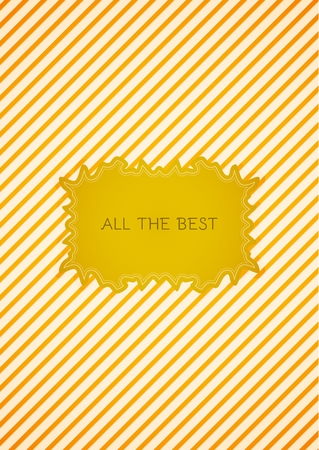 Motivation sticker in retro vintage style with contrast colors on striped background. Sticker with motivation text: ALL THE BEST.のイラスト素材