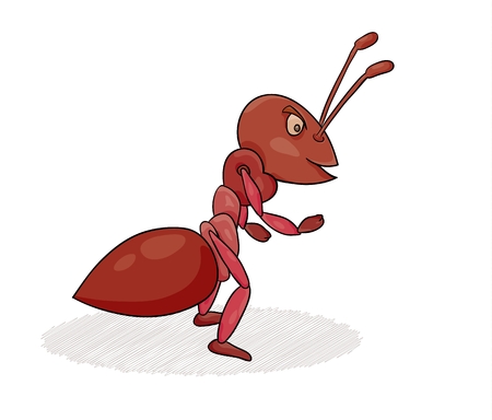 Red ant cartoon illustration.のイラスト素材
