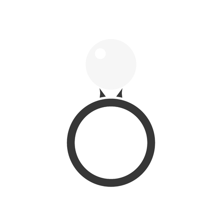 Ring with white pearl isolated on white background.のイラスト素材