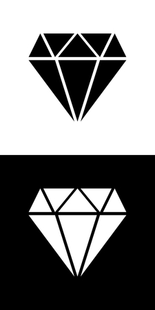 Diamond illustration in black and whiteのイラスト素材