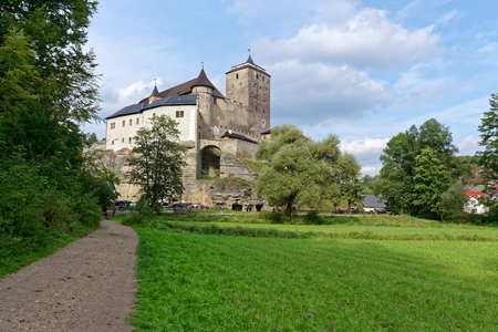 Gothic castle Kost. It lies between two brooks. Central Europe, Czech Republic, National Park Cesky Raj (Bohemian Paradise).のeditorial素材