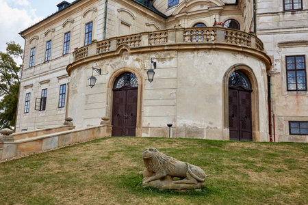 CZECH REPUBLIC,CHLUMEC NAD CIDLINOU - AUGUST 26, 2018: Castle Karlova Koruna (Charles's Crown). One of the foremost Baroque chateaus in the Czech R. Design: Jan Santini Aichel. Hradec Kralove Region.のeditorial素材