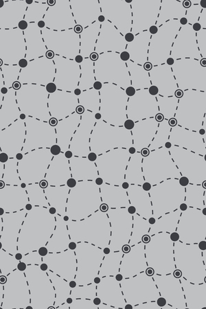 Seamless pattern. Wavy linear stripes with dots. Repeating abstract background with circles or dots.のイラスト素材