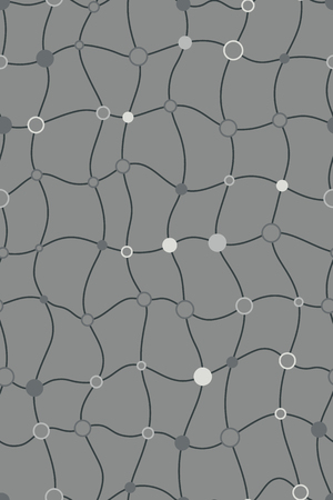 Seamless pattern. Wavy linear stripes with dots. Repeating abstract background with circles or dots.のイラスト素材