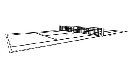 Empty tennis court ready to match.のイラスト素材