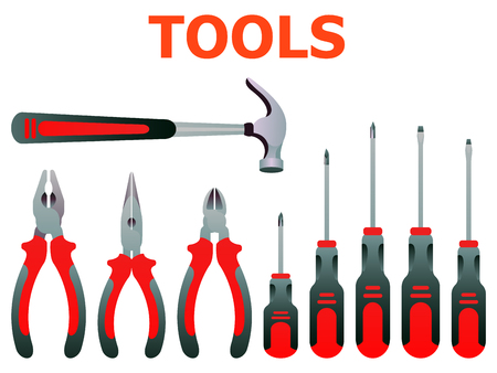 Vector illustration set isolated icons building tools repairのイラスト素材