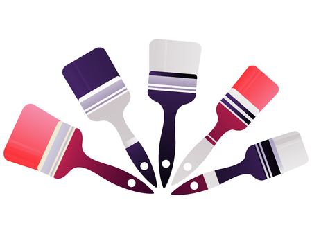 Paint brush icon in trendy flat style isolated on background with colors.のイラスト素材