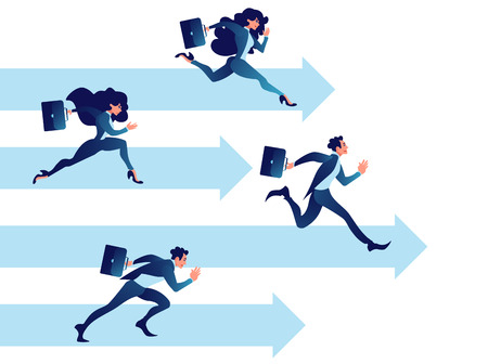 Business people competition. Vector teamwork business concept.のイラスト素材