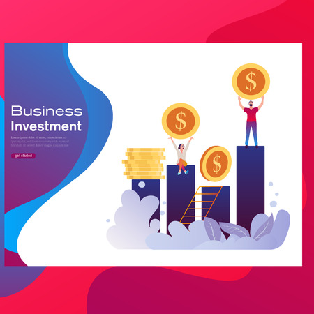 Vector illustration concept of return on investment. Modern illustration conceptual for business presentationのイラスト素材