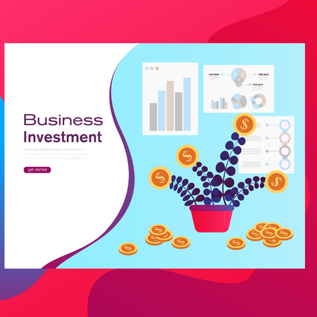 Vector illustration concept of investment. Modern illustration conceptual for banner, flyer, promotion, marketing material, online advertising, business presentationのイラスト素材