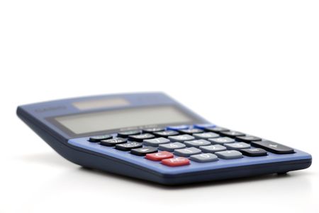 Calculator Machine isolated on white backgroundの写真素材