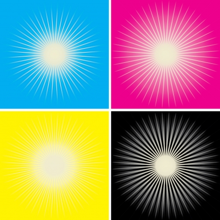 Star cmyk Very bright burst - works great as a background のイラスト素材
