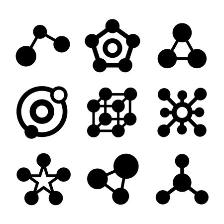Molecule icons set on white background. Vector illustration. Eps 10.のイラスト素材