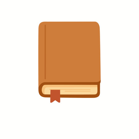 Classic Closed Brown Book with Bookmark Illustrationのイラスト素材