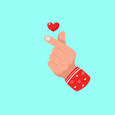 Finger Heart Gesture With Loveのイラスト素材