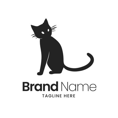 Black cat logo design template. cat vector icon. Cat logo designのイラスト素材