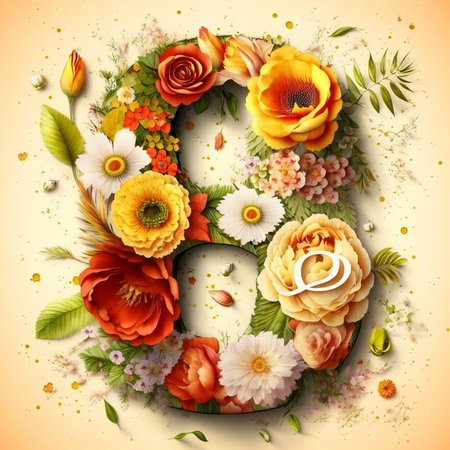 March 8. International Women's Day. Flower designs. 3D illustrationの素材