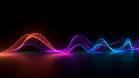 abstract background with a glowing wavy line, 3d renderの素材