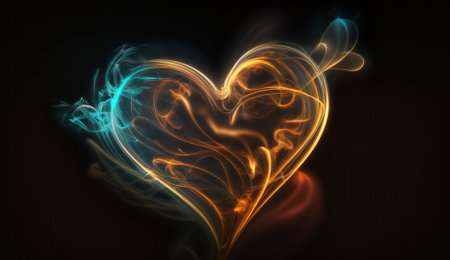 Abstract fractal hearts. Fractal art background for creative design.の素材