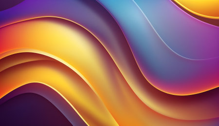 abstract background with smooth lines in blue, orange and purple colorsの素材