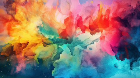 Watercolor abstract background. Colorful ink in water. Vector illustration.の素材