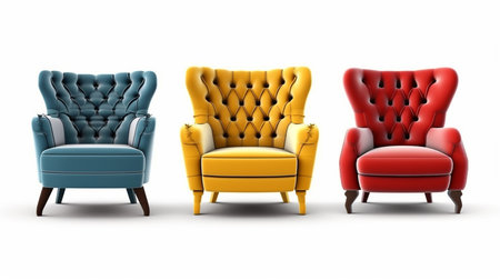 Luxury armchair isolated on white background. Vector illustration.の素材