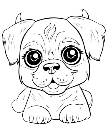 Puppy of the English Bulldog wide. Vector illustration.の写真素材