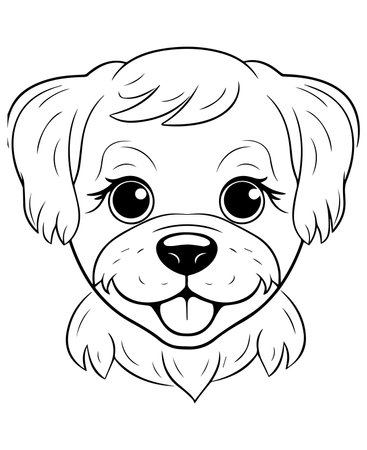 Portrait of a dog. Vector illustration on a white background.の写真素材