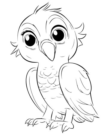 Vector illustration of Cute owl. Coloring book for children.の写真素材