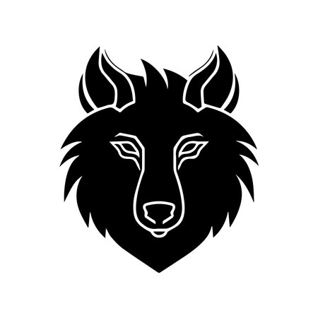 Wolf head design, Animal zoo life nature character childhood and adorable theme Vector illustrationのイラスト素材
