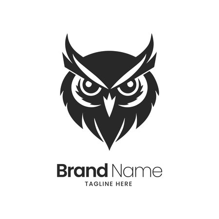 Owl logo template vector icon illustration design. Bird logo concept.のイラスト素材