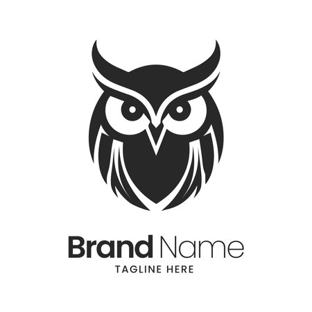 Owl logo with modern concept. This logo incorporate with abstract typeface in the creative way.It will be suitable for which company or brand name start those initial.のイラスト素材