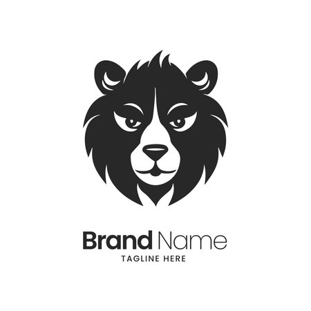 Lion head logo design. Wild animal logo template. Vector illustrationのイラスト素材