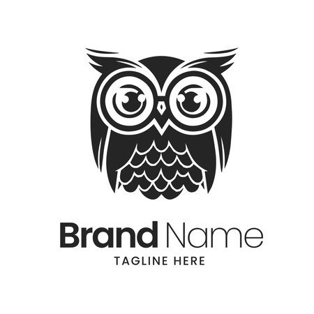 Owl logo template. Bird logo with modern concept. Vector illustrationのイラスト素材
