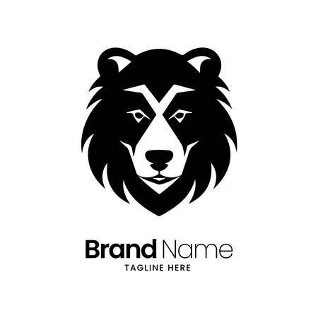 Lion head logo template. Vector illustration on white background. design elementのイラスト素材