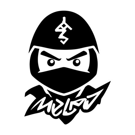Ninja vector illustration on white background. Vector illustration of ninja.のイラスト素材