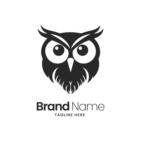 Owl logo template vector icon illustration design. Bird logo concept.のイラスト素材