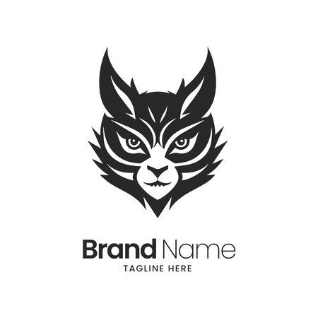Lynx head logo template vector icon illustration design isolated on white backgroundのイラスト素材