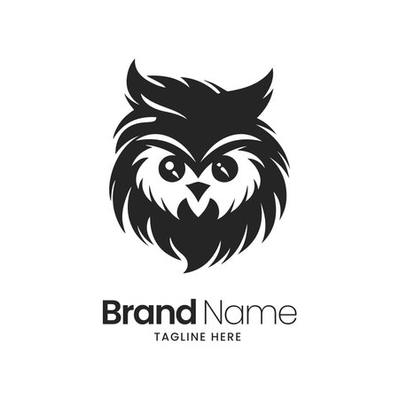 Owl logo template with modern concept. Isolated on white backgroundのイラスト素材